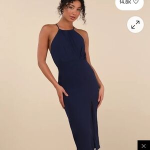 Lulu's Midnight Blue Midi Dress